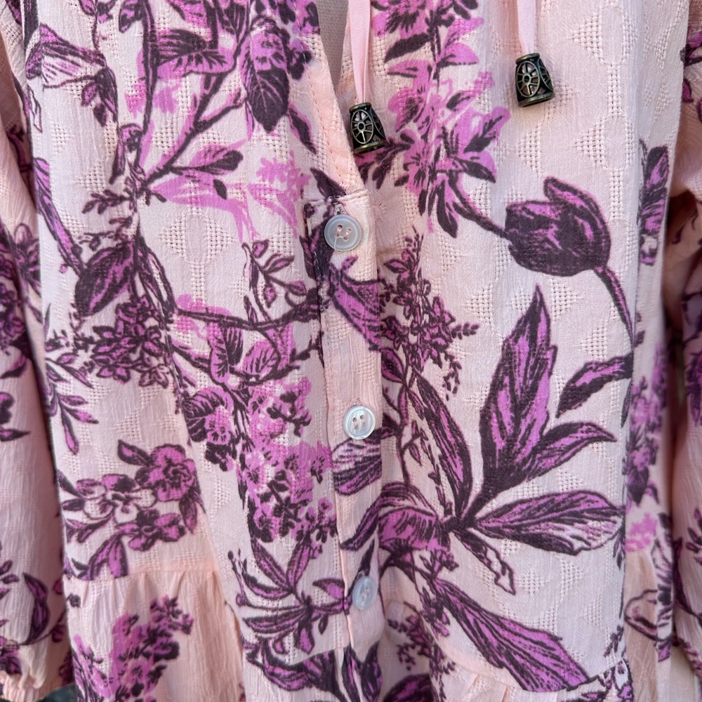 Free People Sunbaked Swing Floral Midi Dress, EUC size small runs oversized. - Picture 6 of 12